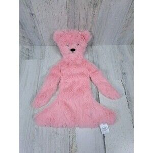 Slumberkins Pink Peony Honey Bear Snuggler Lovey Plush Teddy Flat Flexible Baby